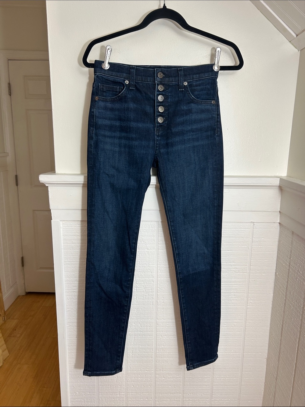 Veronica Beard Midnight Debbie Skinny High Rise Button Fly Jeans size 25/0